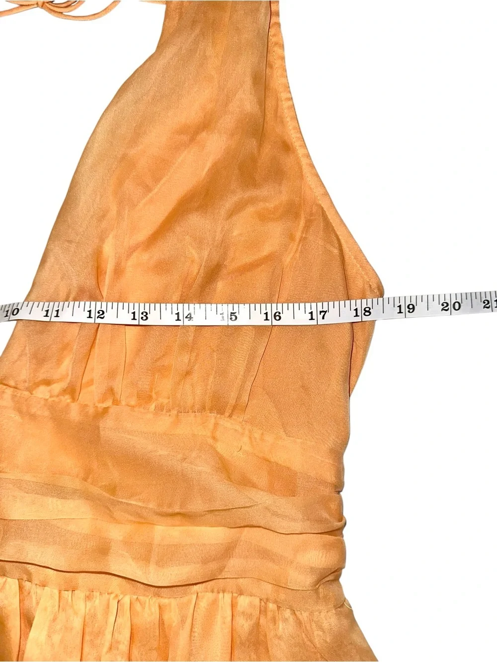 Abercrombie & Fitch Peach V-Neck Tiered Fit and Flare Mini Dress LARGE